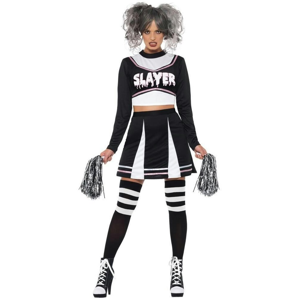 image 1 of Fever Womens/Ladies Gothic Cheerleader Costume - Black/White - M M