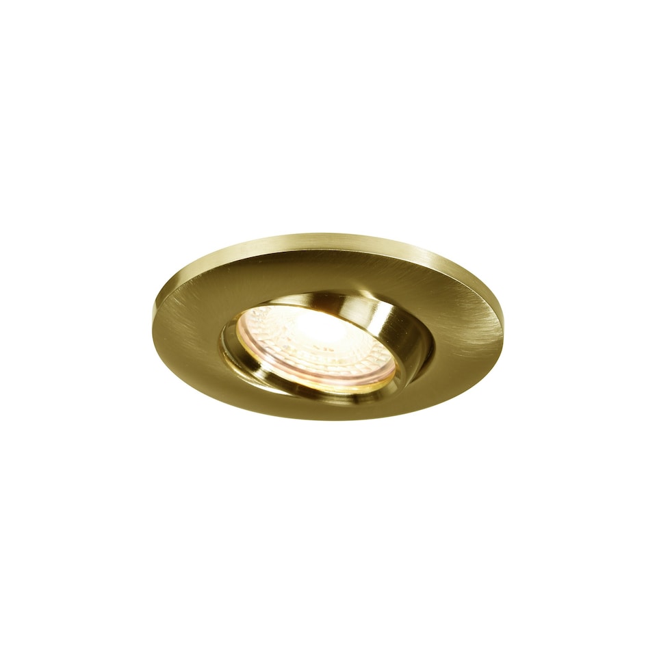 image 1 of Nordlux Umberto Indoor Downlight Brass Aluminium GU10 Adjustable Head - Mains Powered, IP44 | Gold | Brass