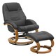 image 1 of Living and Home Ergonomic Executive Office Reclining Chair with Footstool - Black