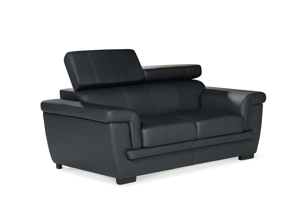 image 1 of Genuine Leather Black 2 Seater Sofa PORTLAND
