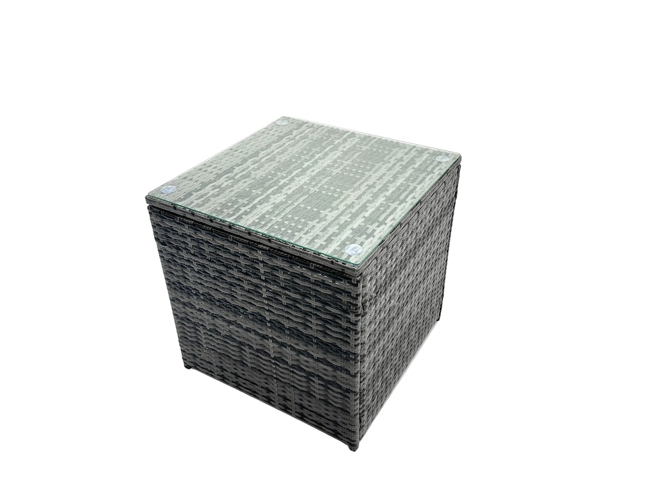 image 1 of Fimous Outdoor Rattan Garden Furniture Set 8 Seater Patio Lounge Sofa Set with Square Coffee Table 2 Side Tables 2 Big Footstools Dark Grey Mixed