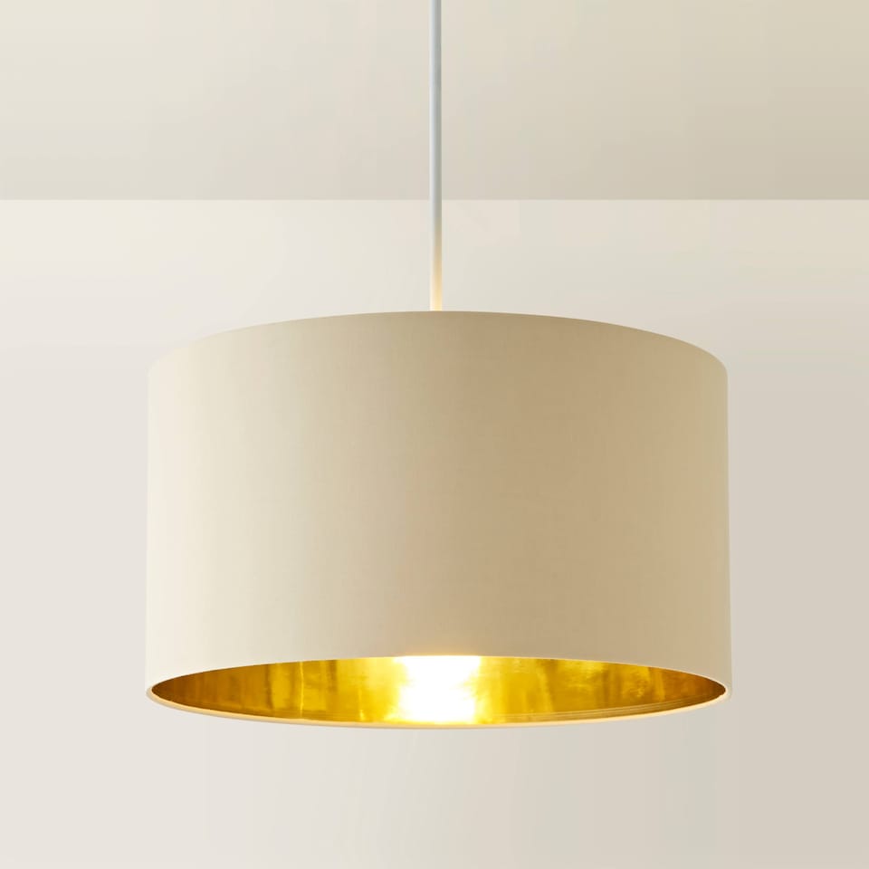 image 1 of ValueLights Extra Large Beige And Gold Ceiling Pendant Light Shade