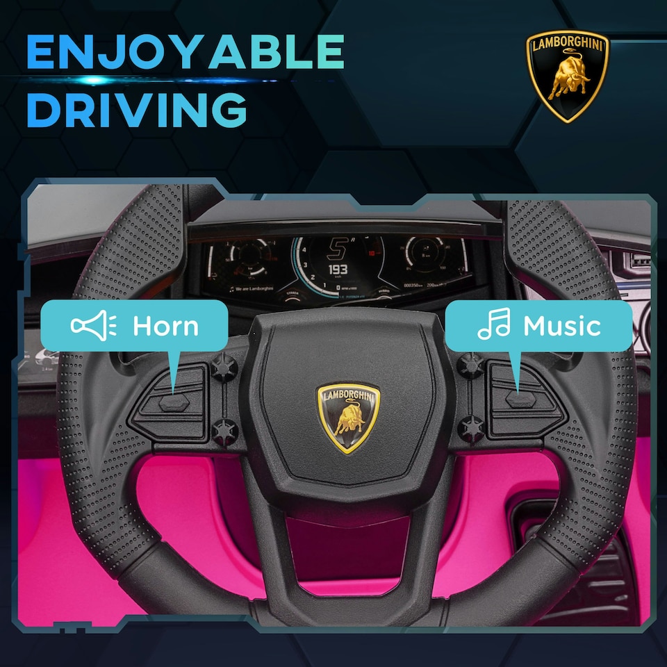 image 1 of AIYAPLAY Lamborghini Revuelto Licensed Ride On Car, with Suspension, Pink