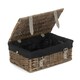 image 8 of 35cm Antique Wash Wicker Picnic Basket with Lining Red | Red | One Size
