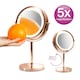 image 2 of Rose Gold Double Sided LED Cosmetic Mirror
