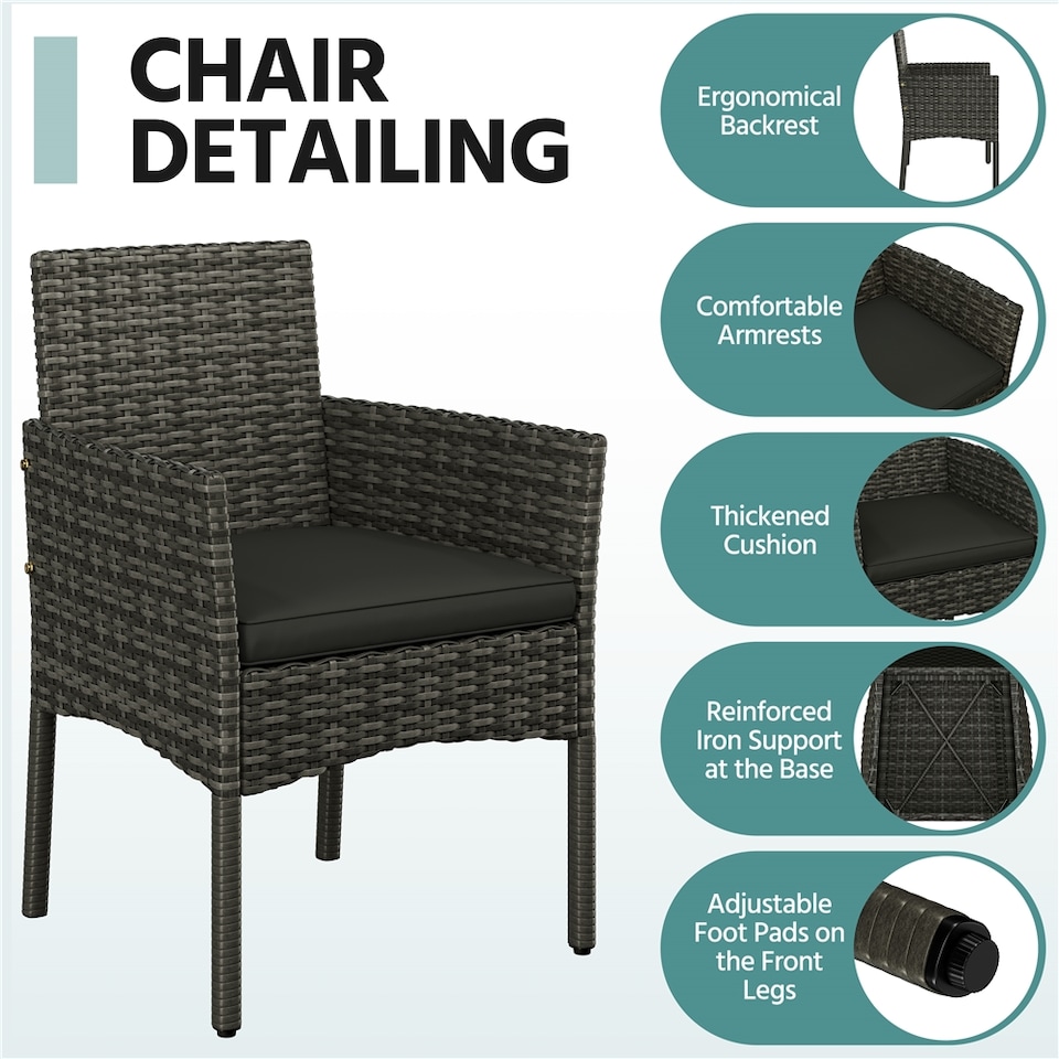 image 1 of Yaheetech 4-Piece Outdoor Reception Set-Grey | Grey | Grey