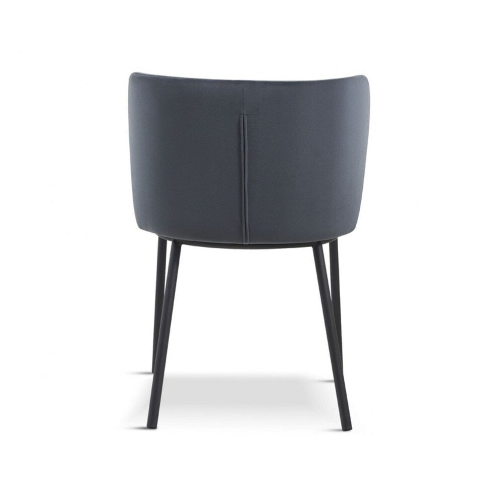 image 1 of Mandy Dining Chair - Crib 5 (Pack of 2) - Velvet - L48 x W46.2 x H75.5 cm - Dark Grey | Grey