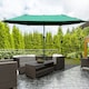 image 2 of Outsunny 4.6M Garden Patio Umbrella Canopy Parasol Sun Shade w/ Base Off White