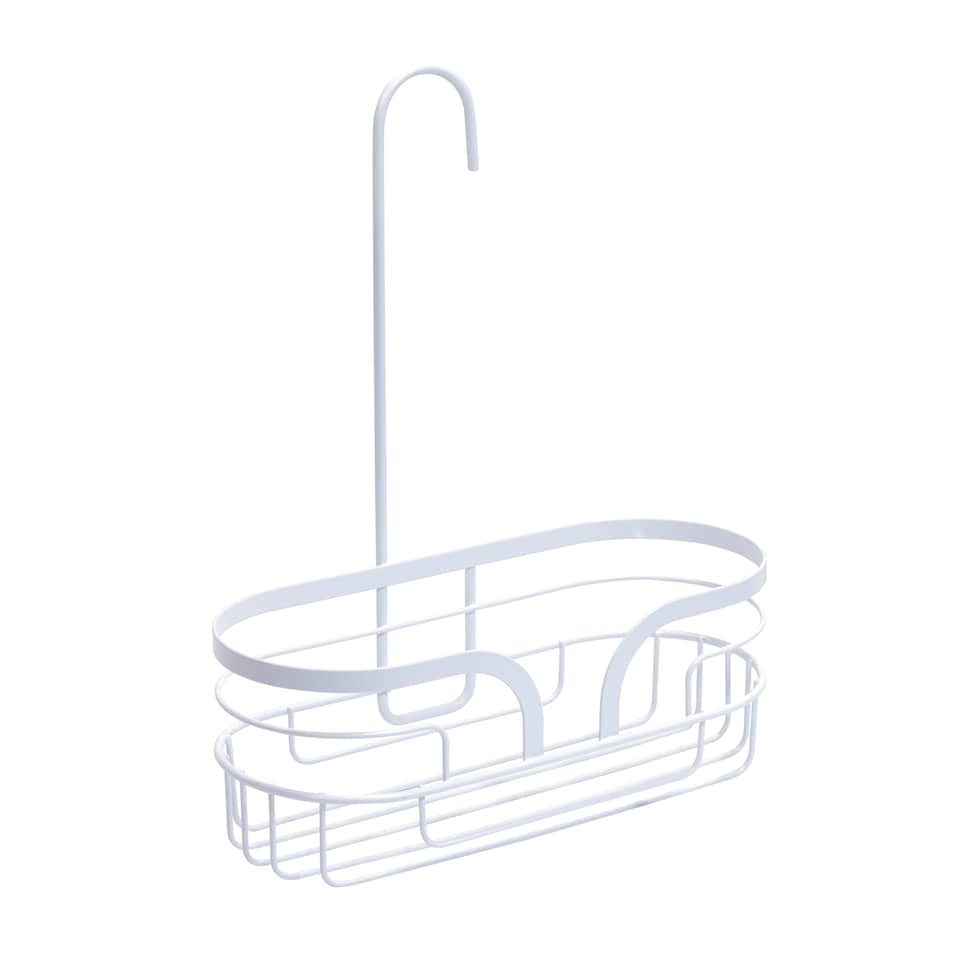 image 1 of Showerdrape Dante White Steel Mini Hook Over Shower Caddy | White | 1