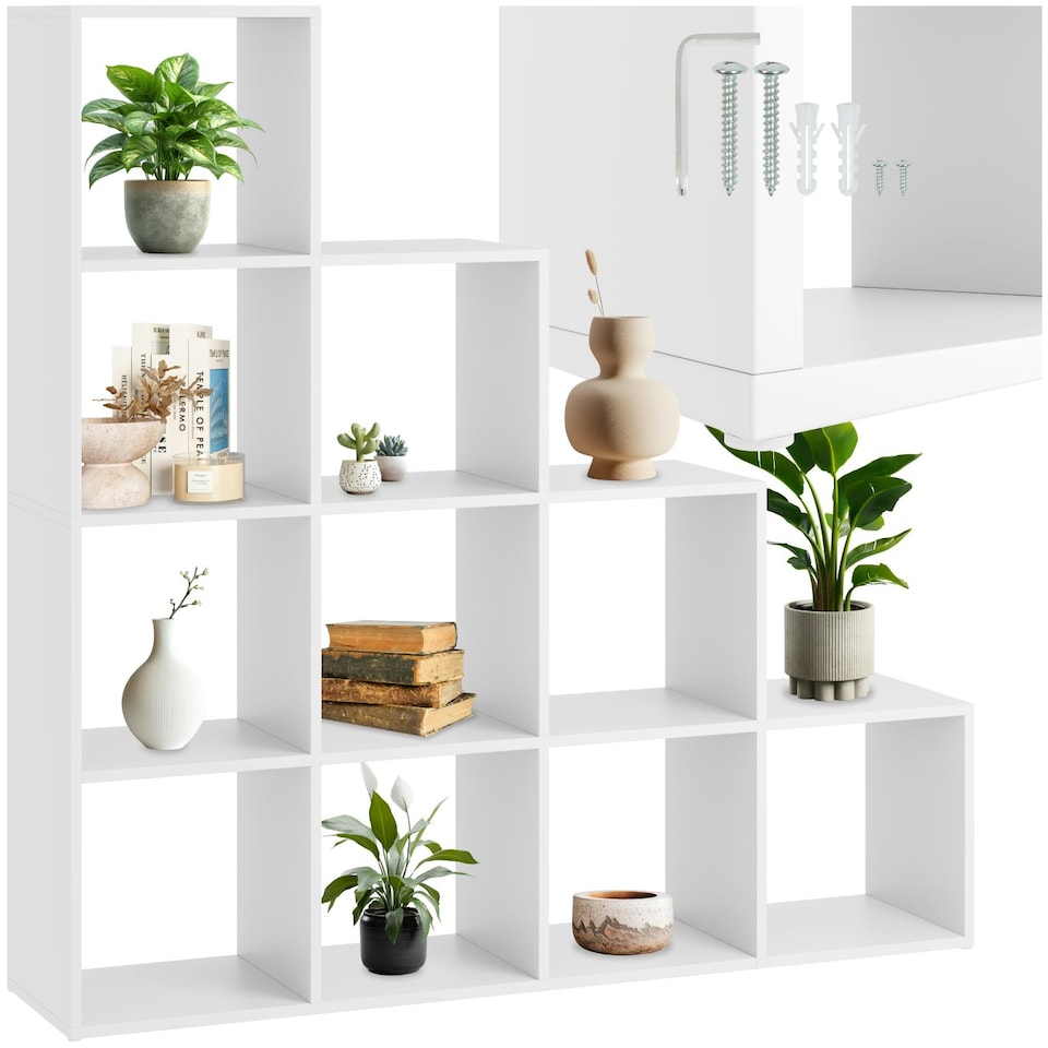 image 1 of Bookshelf Talisa - 10 shelving compartments in cube design White