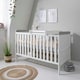 image 2 of Tutti Bambini Rio Cot Bed with Cot Top Changer & Mattress - White/Dove Grey
