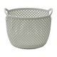 image 2 of JVL Droplette Design Plastic Round Storage Basket - Ice Grey Grey
