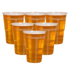 ECONX 10oz Plastic Half Pint Cups Clear Reusable Beer Glasses For Pub Beach Parties 100pc