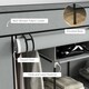 image 5 of HOMCOM Fabric Wardrobe w/ 12 Shelves 2 Hanging Rails Foldable Closets Grey