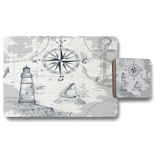Compass & Map (Placemat & Coaster Set)