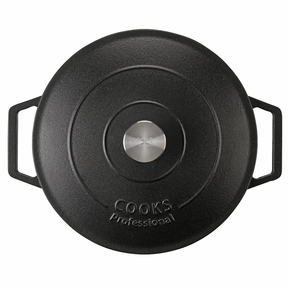 image 1 of Cooks Professional Casserole Dish 26cm – Ovenproof Pan with Lid | Black | Matt Black
