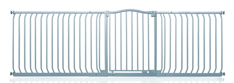 image 1 of Safetots Curved Top Safety Gate, 234cm - 243cm, Matt Grey, Pressure Fit Stair Gate, Baby Gate for Doors Hallways and Spaces, Safety Barrier, Easy Installation