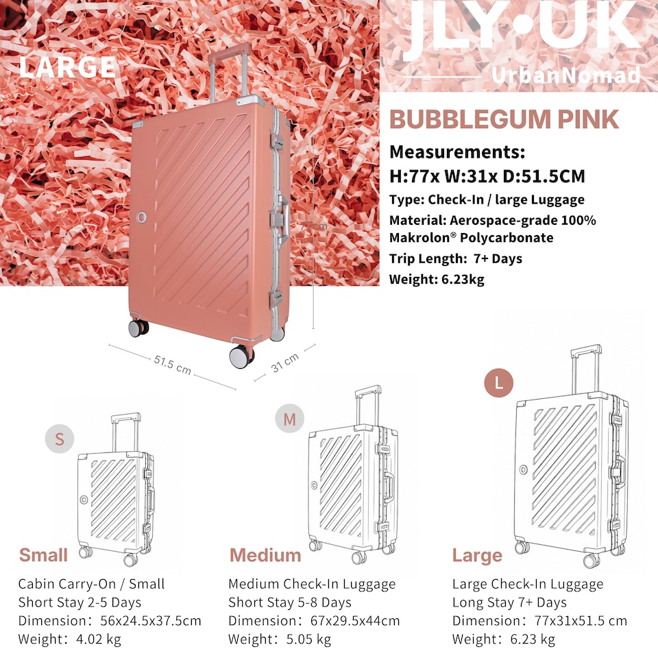 image 1 of Zipperless Polycarbonate Suitcase, Hard Shell, TSA Lock, 4 Wheels
