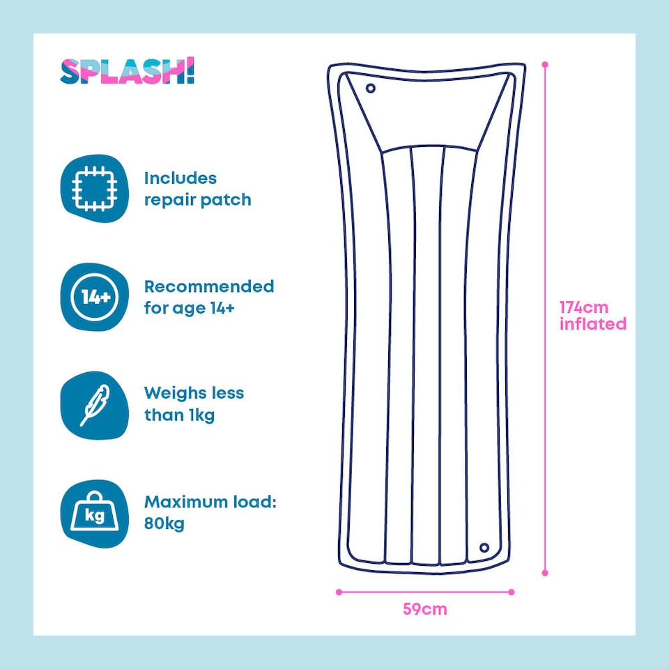 image 1 of Inflatable Water Lounger Mat - Pink