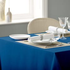 Polyester Plain Tablecloths-Dark Blue-137 x 137cm