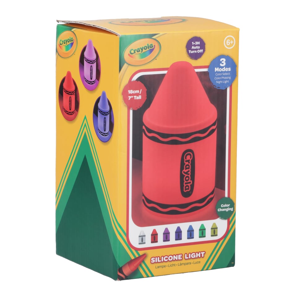 image 1 of Crayola Silicone Rechargeable Night Light, Multicolour Crayon Lamp for Kids, Bedside, Nursery & Classroom  Paladone