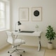image 4 of Centurion Supports ADONIS Gloss White and Chrome Ergonomic Home Office Luxury Computer Desk White | Silver