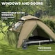 image 10 of Outsunny 3-4 Man Camping Tent Portable with Bag, Quick Setup, Dark Green