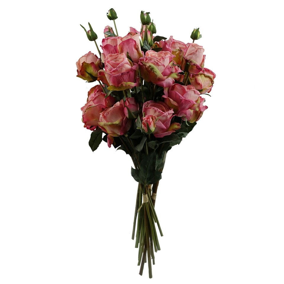 image 1 of 6 x 60cm Pink Rose Artificial Flower Sprays - 24 Flowers 18 Buds