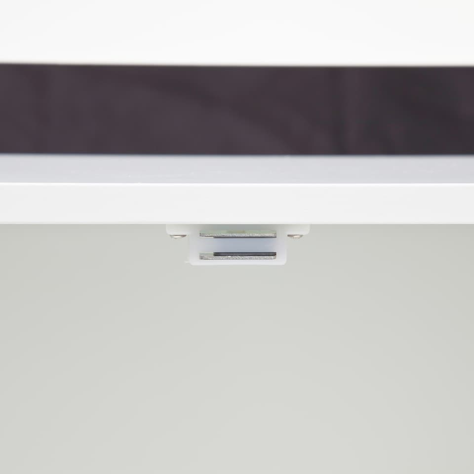 image 1 of Minack Wooden Bread Bin in White - Freestanding Worktop Storage Box with Shelf | White