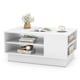 image 1 of COSTWAY Modern Coffee Table w/Storage Shelves White White