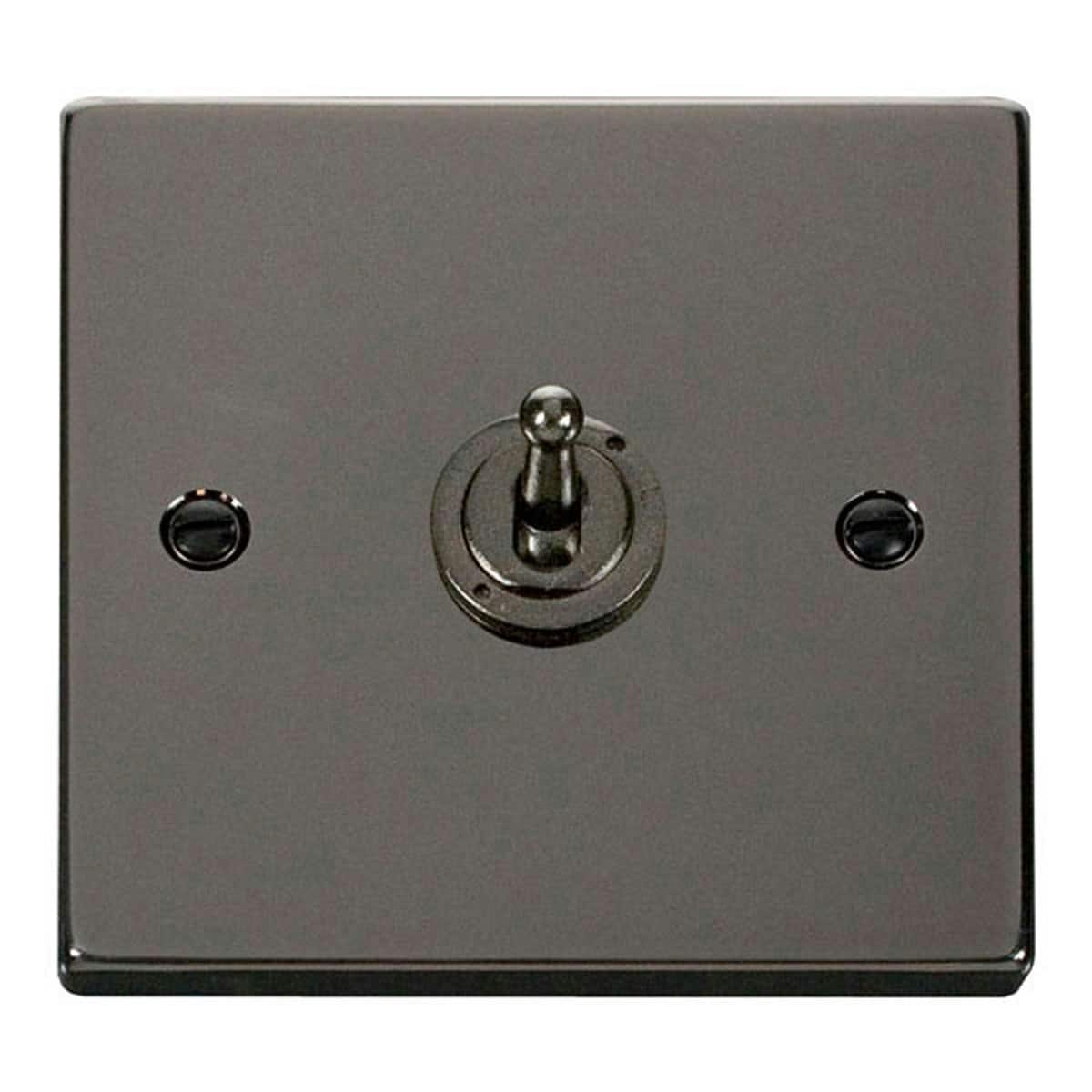 SE HOME Black Nickel 1 Gang 2 Way 10AX Toggle Light Switch Black Black Nickel