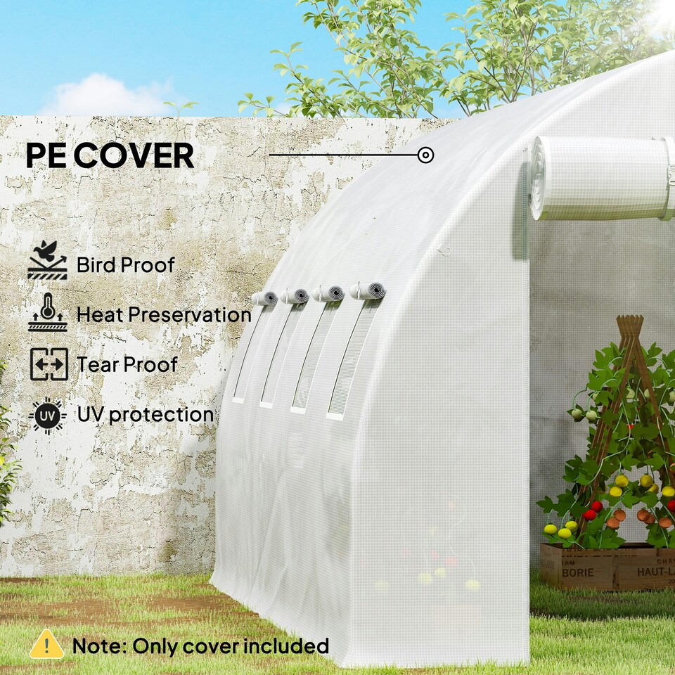 image 1 of Outsunny 4 x 3 x 2m Greenhouse Replacement Cover ONLY for Tunnel Greenhouse