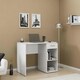 image 3 of Adore Matt White Study Desk with Drawer & Shelves White