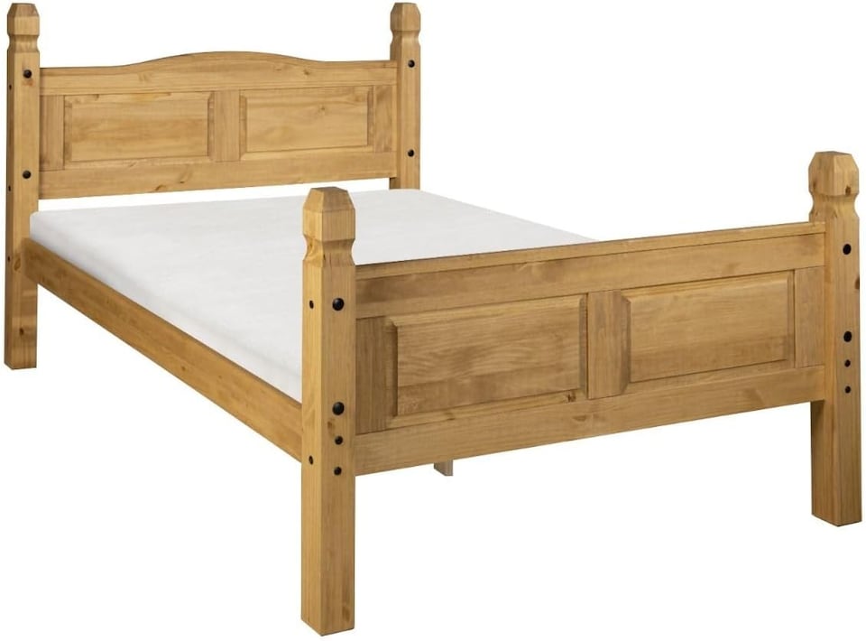 image 1 of Corona Double Bed Frame High Foot End Mexican Solid Pine