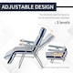 image 4 of Outsunny Set of 2 Folding Sun Lounger Recliner Chairs Daybed Cushion Blue White