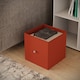 image 4 of 9 Cube Wooden Bookcase Shelving Unit with 5 Collapsible Fabric Drawers | Multi | Oak & Orange | 1