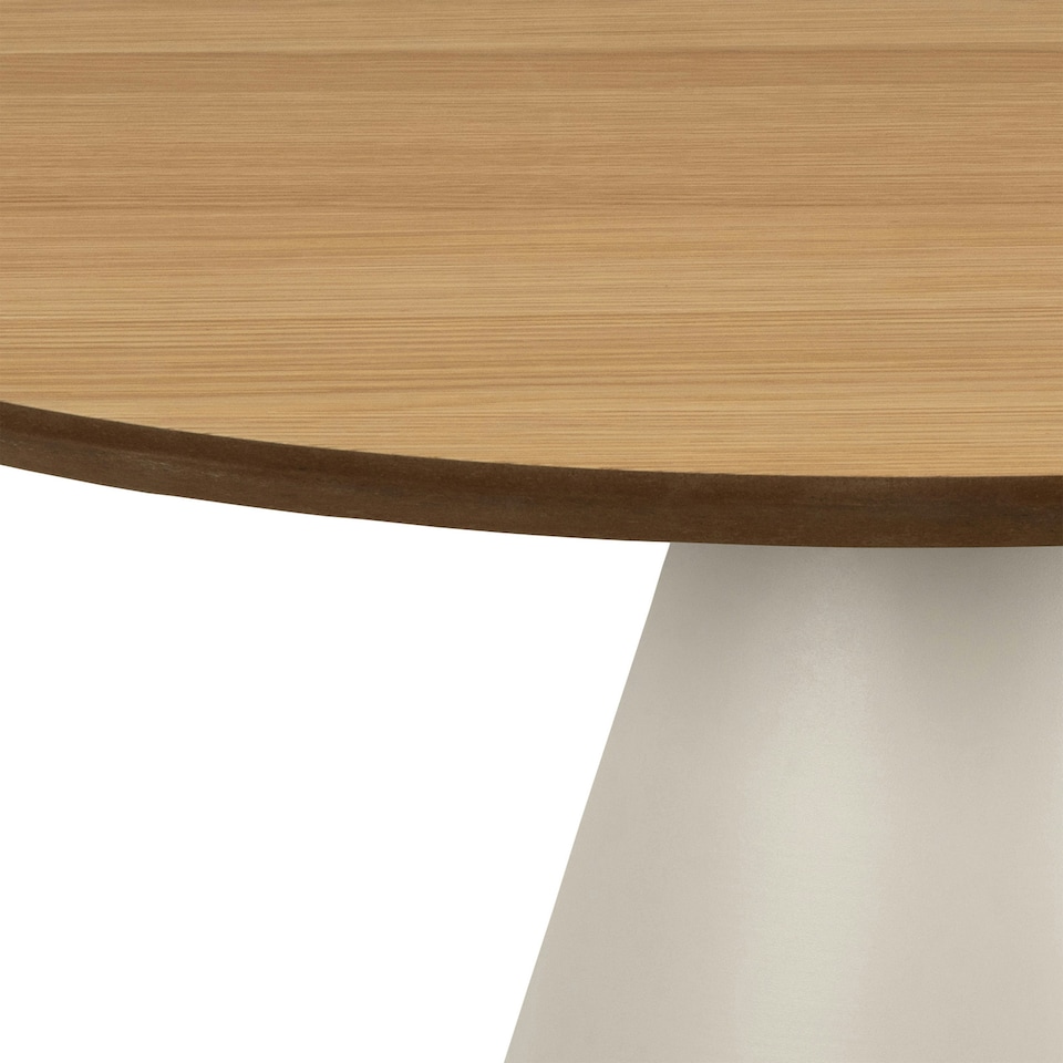 image 1 of Soli Low Round Coffee Table in Oak/Grey 65x43cm