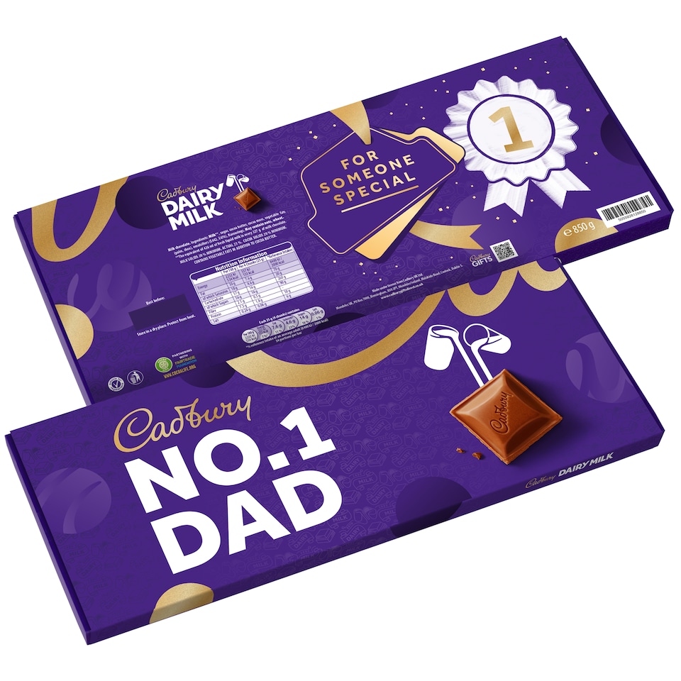 image 1 of Cadbury Dairy Milk No.1 Dad Chocolate Gift Bar 850g