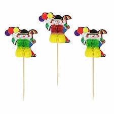 Clown Honeycomb Food Picks - Pack of 6