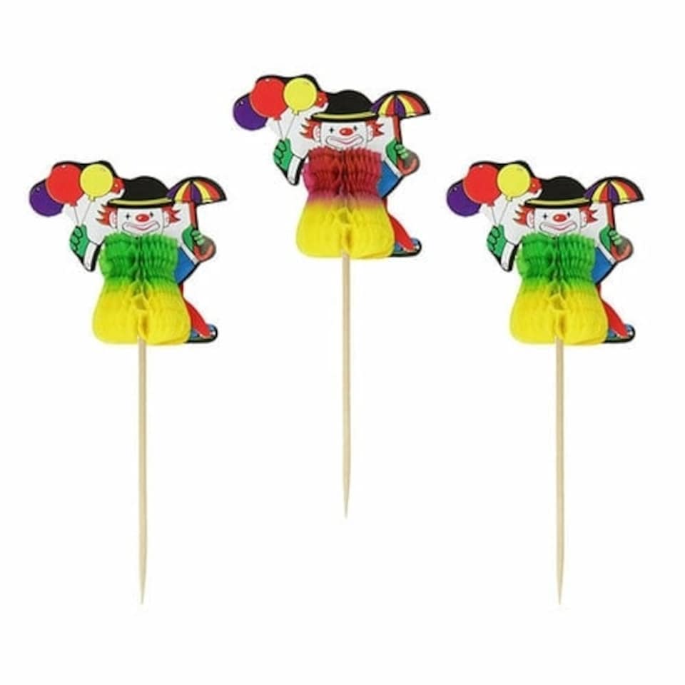 Clown Honeycomb Food Picks - Pack of 6