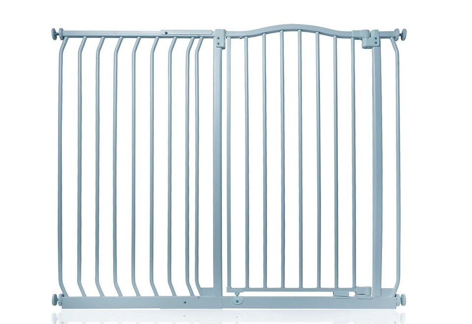image 1 of Bettacare Extra Tall Curved Top Dog Gate, 116cm - 125cm, Matt Grey, Extra Tall 100cm in Height, Pressure Fit Pet Gate | Grey