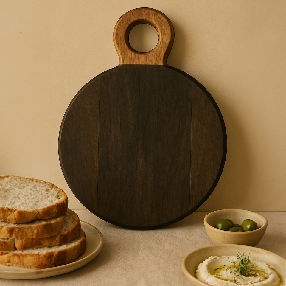 image 1 of Maison by Premier Kolkata Large Round Mango Wood Chopping And Serving Board