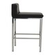 image 3 of Interiors by Premier Black PU and Chrome Finish Bar Chair, Glam Touch Indoor Metal Bar Stool, Footrest Bar Chair