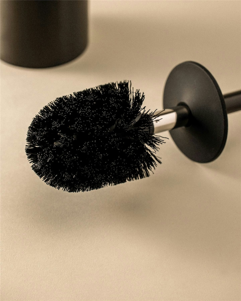 image 1 of Cosmic Toilet Brush & Holder with Screws & Durable Stainless Steel, Matt Black