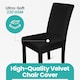 image 8 of Velvet Dining Chair Covers, Spandex High-Back Chair Slipcovers - 220GSM