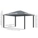image 3 of Outsunny 3.6 x 4m Hardtop Gazebo Canopy with Polycarbonate Roof and Aluminium Frame, Garden Pavilion with Mosquito Netting and Curtains
