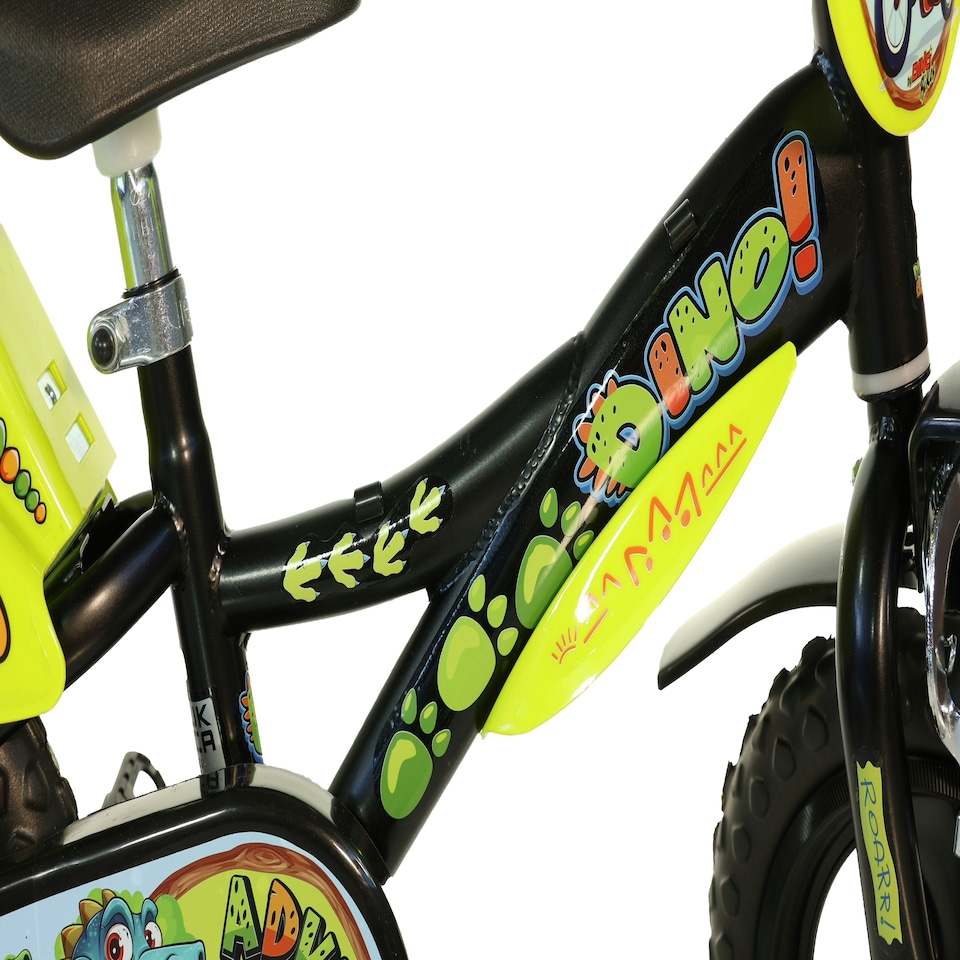 image 1 of Dino Kids Bike Dinosaur 12 Inch Bicycle | Black