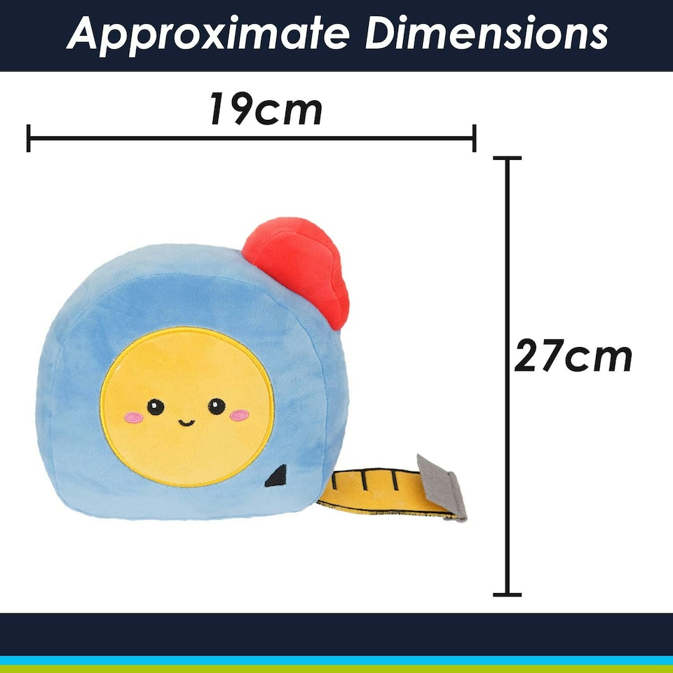 image 1 of Tape Measure Soft Toy Cute Plushie Huggable Cuddly Stuffed Toy 27cm Yellow