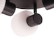 image 3 of Modern Designer Matte Black Spot Ceiling Light with White Ribbed Glass Shades