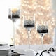 image 3 of Living and Home Set of 3 Glass Candlestick Holders Table Centrepiece